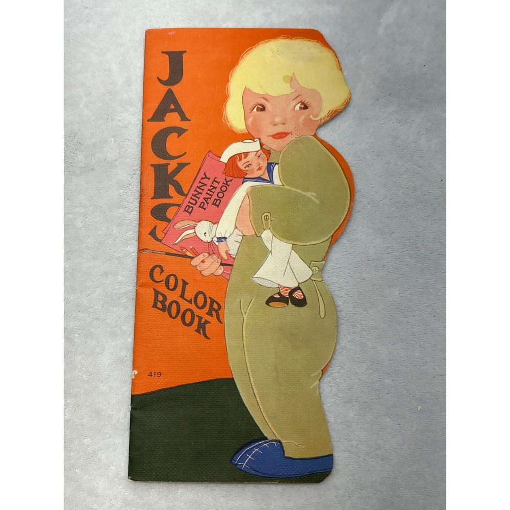 Saalfield Jack's Color Book Vintage 1932 Die-Cut Coloring Book Childrens USA